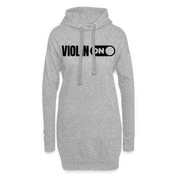 Geige - Hoodie-Kleid - Grau meliert - Vorne