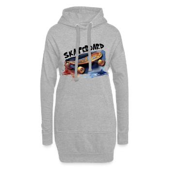 Skateboard für Jungs Skater Design Geschenk sk8 - Hoodie-Kleid - Grau meliert - Vorne