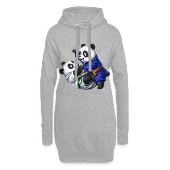 Pandabären Jiu-Jitsu - Hoodie-Kleid - Grau meliert - Vorne