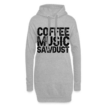 Café Musique Sciure de bois 3 - Sweat-shirt à capuche long Femme - gris chiné - Devant