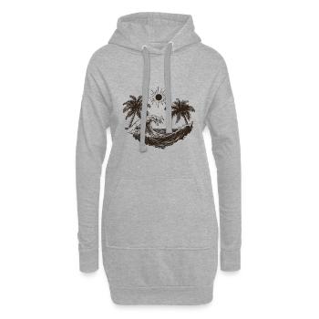 Ambiance estivale - Sweat-shirt à capuche long Femme - gris chiné - Devant
