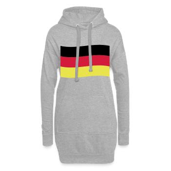 Deutschland Fahne Deutschlandfahne - Hoodie-Kleid - Grau meliert - Vorne