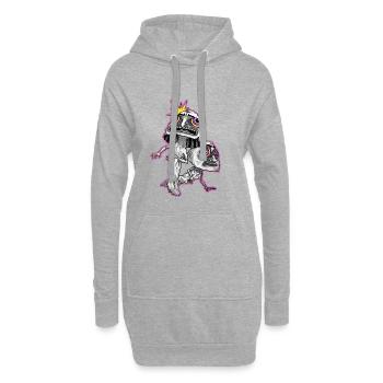 Psychedelisch Psychedelic Magic Mushroom Goa - Hoodie-Kleid - Grau meliert - Vorne