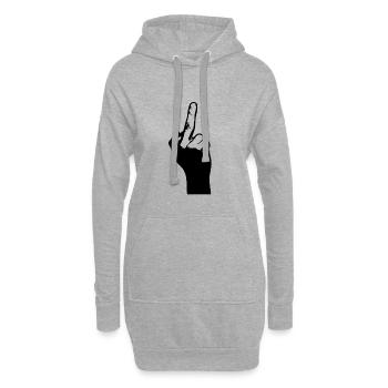 Den Stinkefinger zeigen - Hoodie-Kleid - Grau meliert - Vorne
