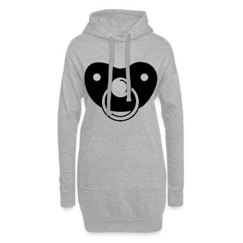 Sucette cadeau enfant en bas âge bébé grossesse - Sweat-shirt à capuche long Femme - gris chiné - Devant