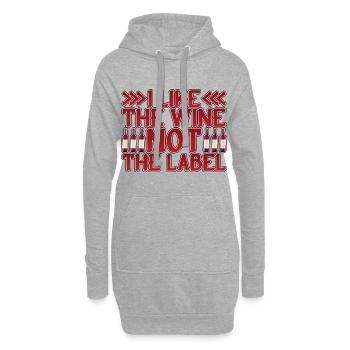 J’aime le vin, pas l’étiquette 18 - Sweat-shirt à capuche long Femme - gris chiné - Devant