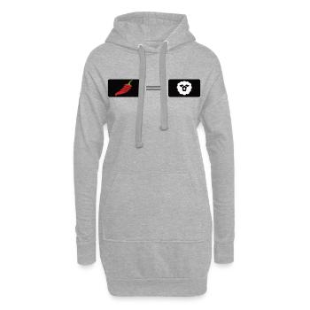 Feuriger Chili-Pfeffer mit Schaf-Design - Hoodie-Kleid - Grau meliert - Vorne
