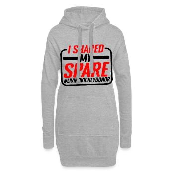 J’ai partagé mon #LivingKidneyDonor 5 - Sweat-shirt à capuche long Femme - gris chiné - Devant