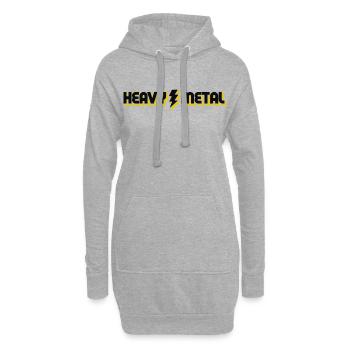 Heavy Metal Lightning Bolt Text-Logo - Hoodie-Kleid - Grau meliert - Vorne
