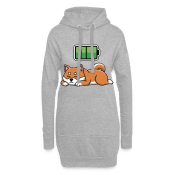 Dog Sleeping Recharging Night Bedtime - Hoodie-Kleid - Grau meliert - Vorne
