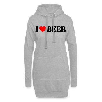 J’adore la bière - Sweat-shirt à capuche long Femme - gris chiné - Devant