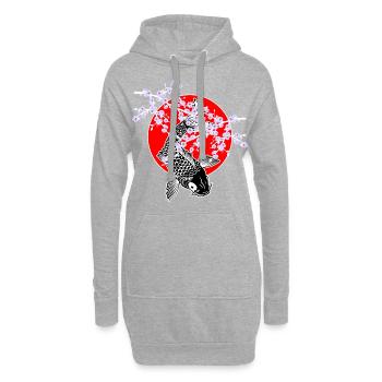 Cherry Blossoms SAKURA NISHIKIGOI Koi 1 - Hoodie-Kleid - Grau meliert - Vorne