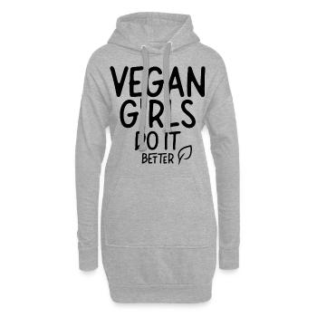 Vegane Mädchen Machen Es Besser Veganer Vegan - Hoodie-Kleid - Grau meliert - Vorne