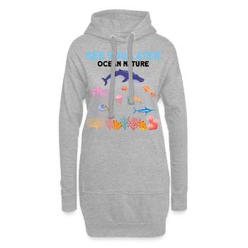 Mer Nature Biologiste marin Biologie marine Mer Océan - Sweat-shirt à capuche long Femme - gris chiné - Devant