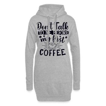 Sprich mich nicht an. Ich brauch erst einen Kaffee - Hoodie-Kleid - Grau meliert - Vorne