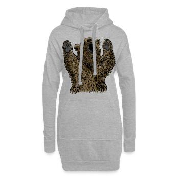 Motif d’ours à tête d’ours brun pour l’équipe d’ours bruns ou - Sweat-shirt à capuche long Femme - gris chiné - Devant