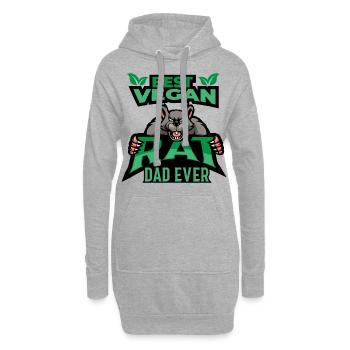 Ratte Haustier | Vegan Veganer Ratten Geschenkidee - Hoodie-Kleid - Grau meliert - Vorne