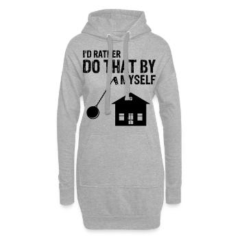 Conception de démolition de maisons et rénovation de maisons - Sweat-shirt à capuche long Femme - gris chiné - Devant