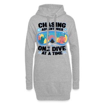 Plongeur - Sweat-shirt à capuche long Femme - gris chiné - Devant