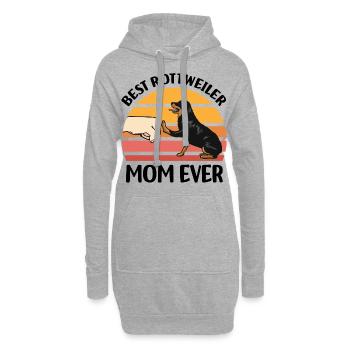 Rottweiler - Hoodie-Kleid - Grau meliert - Vorne