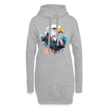 Adler Adlerkopf Natur Wildnis Wald Bäume Kunst - Hoodie-Kleid - Grau meliert - Vorne