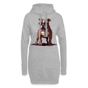 Pitbull portant des lunettes de soleil - Sweat-shirt à capuche long Femme - gris chiné - Devant