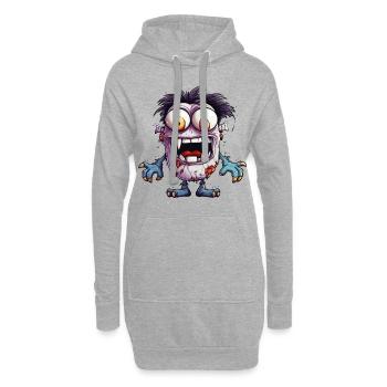 Halloween Monster Zombie Effrayant Costume d’horreur - Sweat-shirt à capuche long Femme - gris chiné - Devant