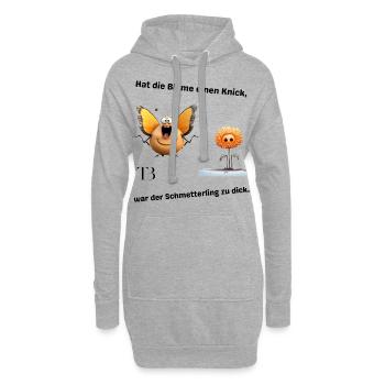 Dicker Schmetterling - Hoodie-Kleid - Grau meliert - Vorne