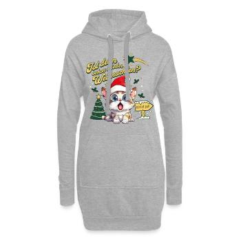 Noël Encore Chat Catmas Drôle Laid - Sweat-shirt à capuche long Femme - gris chiné - Devant