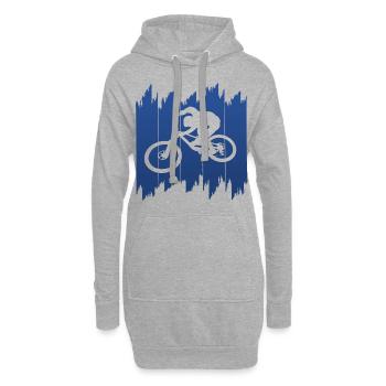 Bike Fahrrad Biken Biker - Hoodie-Kleid - Grau meliert - Vorne