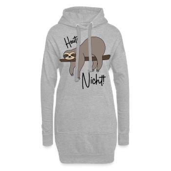 Faultier - Heute nicht - Hoodie-Kleid - Grau meliert - Vorne