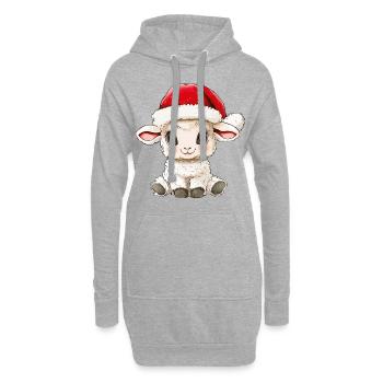 mouton Noël mignon lama mignon Noël - Sweat-shirt à capuche long Femme - gris chiné - Devant