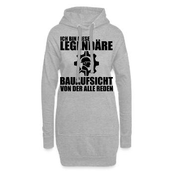 Bauleitung Baustelle Bauleiter Bauaufsicht - Hoodie-Kleid - Grau meliert - Vorne