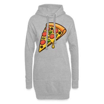 Pizza - Hoodie-Kleid - Grau meliert - Vorne