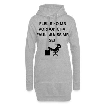 Faul Sein Lustiger Dialekt Spruch Schwäbisch Büro - Hoodie-Kleid - Grau meliert - Vorne