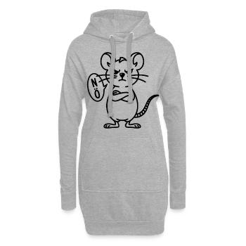 Maus Nö - Hoodie-Kleid - Grau meliert - Vorne
