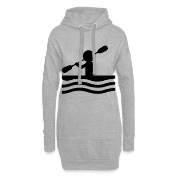 aviron - Sweat-shirt à capuche long Femme - gris chiné - Devant