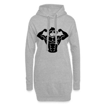 affe muskeln - Hoodie-Kleid - Grau meliert - Vorne