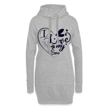 Ich liebe meinen Sohn - Hoodie-Kleid - Grau meliert - Vorne
