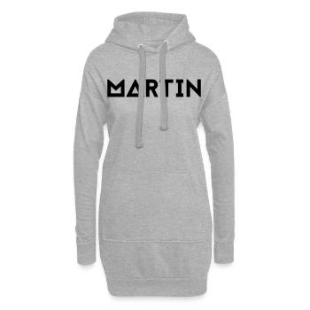 Prénom Martin - Sweat-shirt à capuche long Femme - gris chiné - Devant