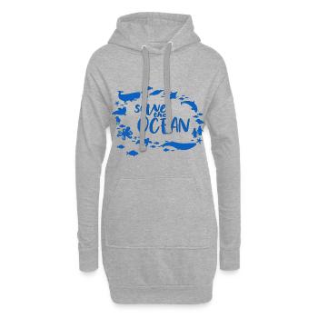 Save the Ocean - Hoodie-Kleid - Grau meliert - Vorne