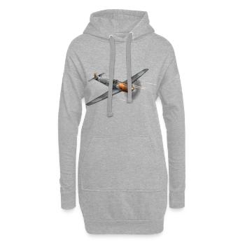 Avion à hélices de combat aérien WW2 - Sweat-shirt à capuche long Femme - gris chiné - Devant