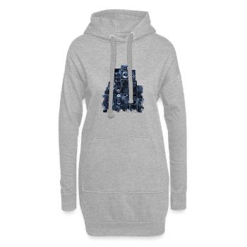Lautsprecher Turm Rack Subwoofer Musik Anlage Fans - Hoodie-Kleid - Grau meliert - Vorne