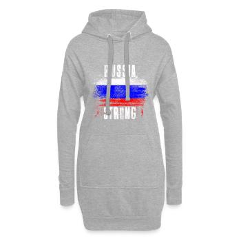 Drapeau de Russie graffiti en détresse - Sweat-shirt à capuche long Femme - gris chiné - Devant