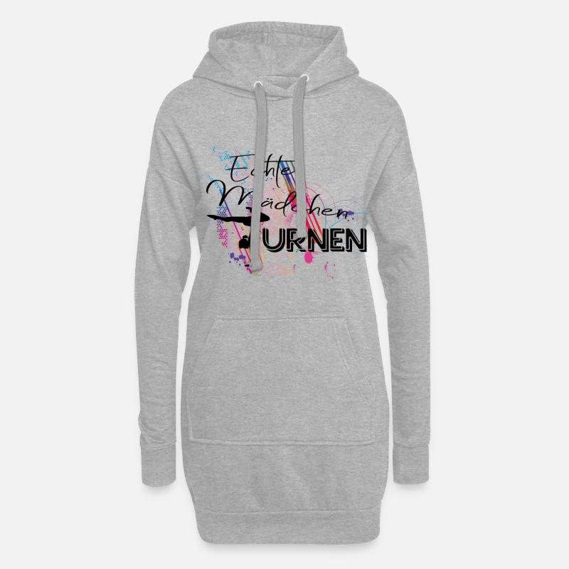 Echte Mädchen Turnen - Hoodie-Kleid - Grau meliert