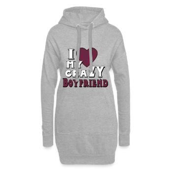 i love Partnerlook (part2) Geschenkidee Paar - Hoodie-Kleid - Grau meliert - Vorne