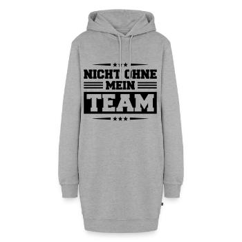 Nicht Ohne Mein Team - Hoodie-Kleid - Grau meliert - Vorne