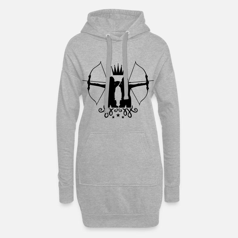 bogenschießen Pfeil Bogen - Hoodie-Kleid - Grau meliert
