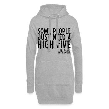 Some People Need A High Five In The Face - Hoodie-Kleid - Grau meliert - Vorne