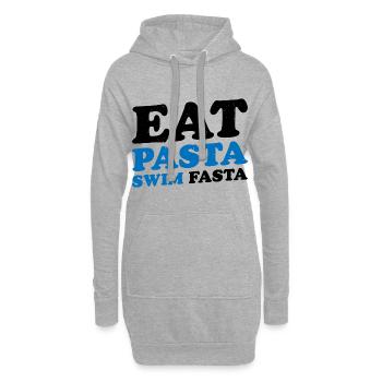Eat Pasta Swim Fasta 15 - Hoodie-Kleid - Grau meliert - Vorne